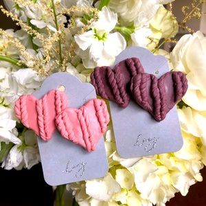 Handmade earring heart.